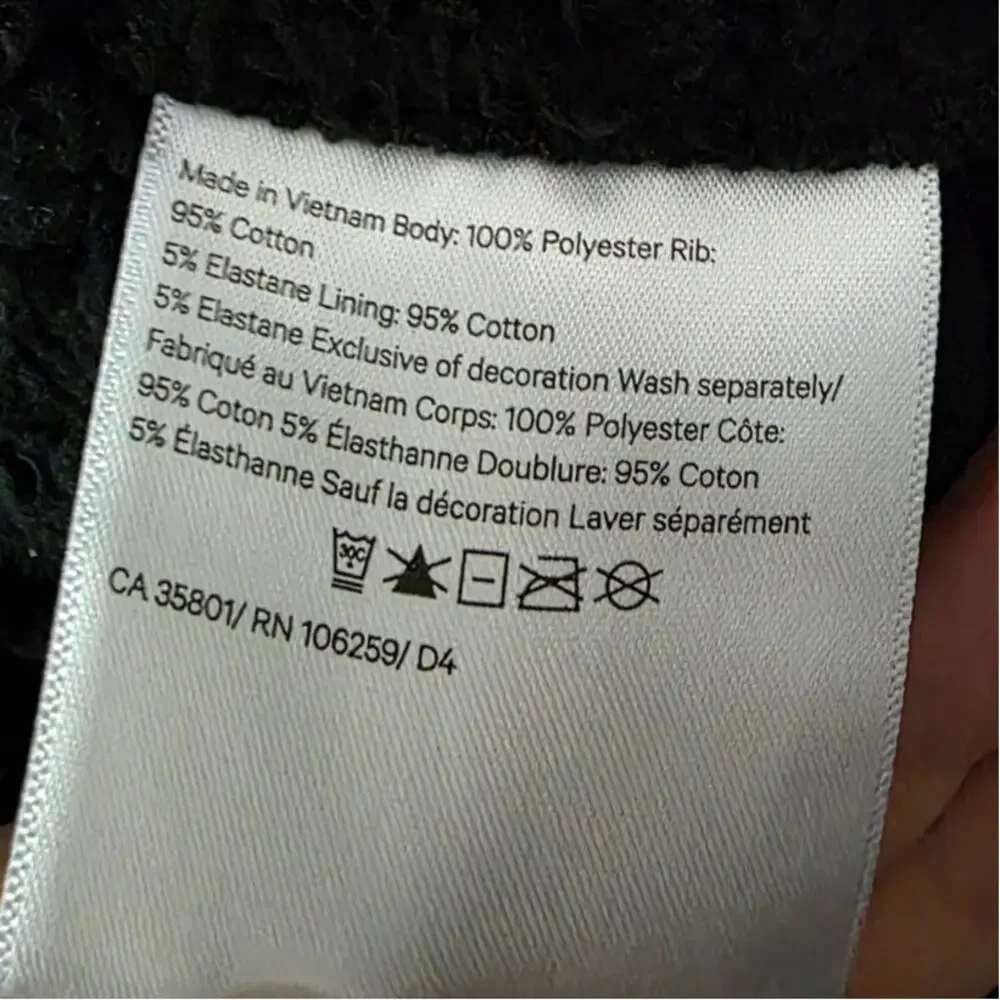 Lululemon Oh So Sherpa Half Zip Black Cotton Jersey Plush Fleece Teddy Jacket - Picture 8 of 9